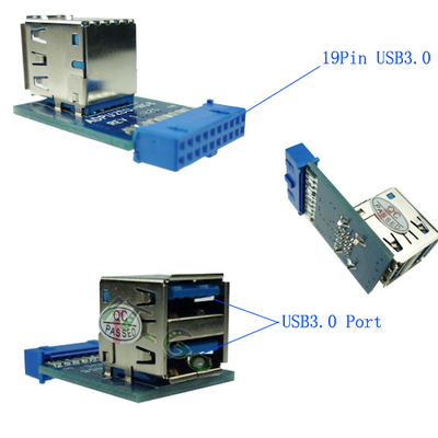 20pin转usb3.0转接卡 19pin/20pin转双usb3.0扩展卡 主板19针USB